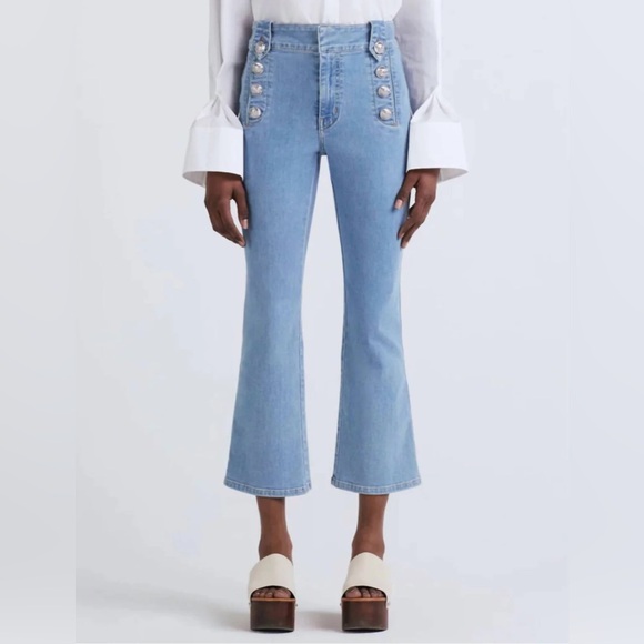 DEREK LAM 10 CROSBY - Robertson High Rise Crop Flare Jeans - Sz 24  display picture 1